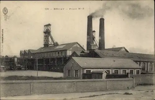 Ak Bruay Pas de Calais, Fosse No 5