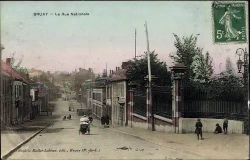 Ak Bruay Pas de Calais, La Rue Nationale