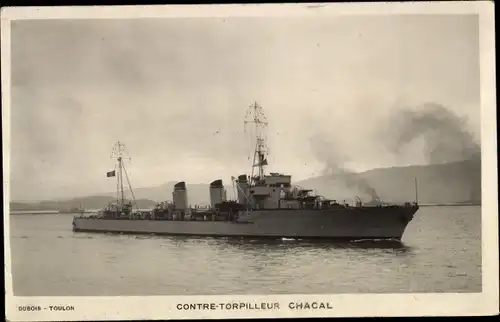 Ak Französisches Kriegsschiff, Contre Torpilleur Chacal