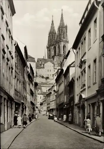 Ak Meißen in Sachsen, Burgstraße mit Burg und Dom