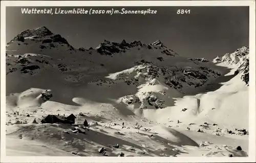 Ak Tirol Österreich, Wattental, Lizumhütte mit Sonnenspitze