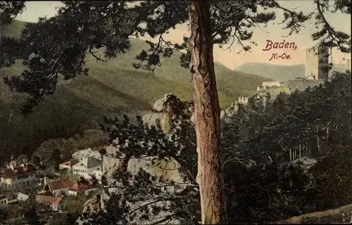 Ak Baden Helenental Niederösterreich, Ruine Rauhenstein