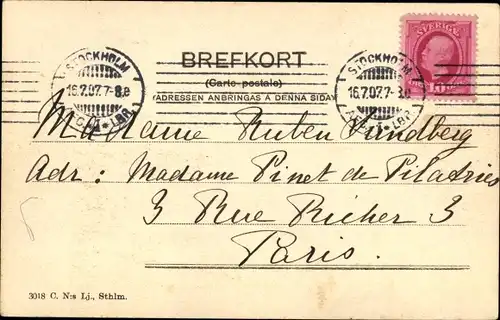 Ak Stockholm Schweden, Utsikt vid Beckholmen