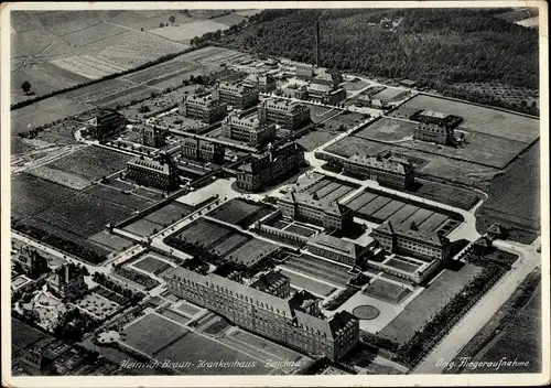 Ak Zwickau in Sachsen, Heinrich-Braun-Krankenhaus, Luftbild
