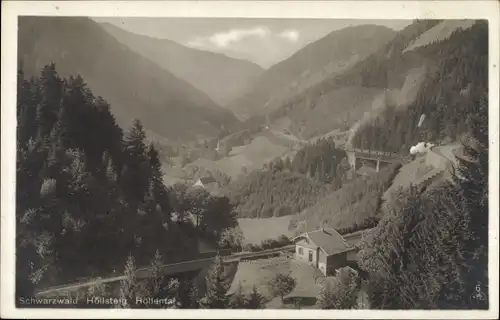 Ak Breitnau im Schwarzwald, Höllental, Höllsteig, Eisenbahnbrücke