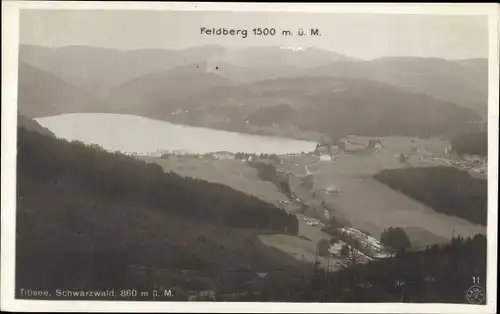 Ak Titisee Neustadt im Breisgau Hochschwarzwald, Panorama mit Feldberg