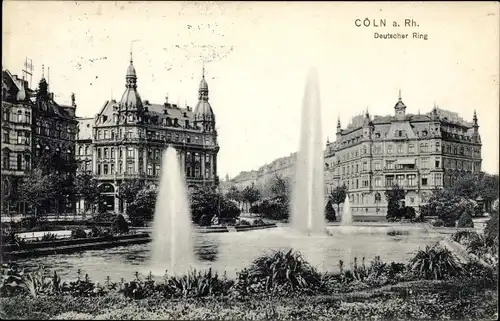 Ak Köln am Rhein, Deutscher Ring, Springbrunnen