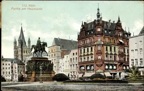 Ak Köln am Rhein, Heumarkt, Reiterstandbild