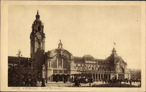 Ak Wiesbaden Hessen, Hauptbahnhof