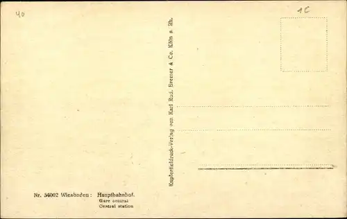 Ak Wiesbaden Hessen, Hauptbahnhof