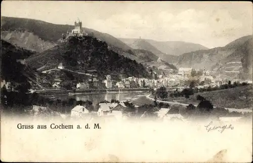 Ak Cochem an der Mosel, Panorama mit Burg Cochem