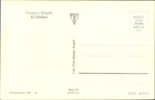 Ak Geising Altenberg Erzgebirge, Eisstadion, Winteransicht