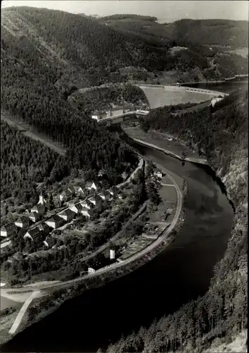 Ak Hohenwarte Thüringen, Am Stausee der Hohenwartesperre, Panorama