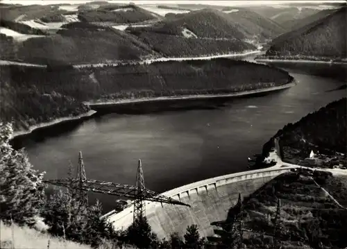 Ak Hohenwarte Thüringen, Hohenwarte-Talsperre, Blick von Klinkhardts Höhe