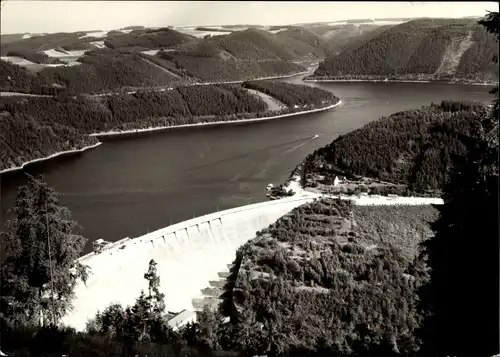 Ak Hohenwarte Thüringen, Hohenwarte-Talsperre, Blick von Klinkhardts Höhe