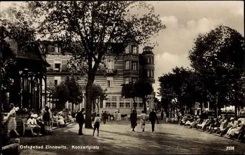 Ak Ostseebad Zinnowitz Usedom, Konzertplatz, Besucher