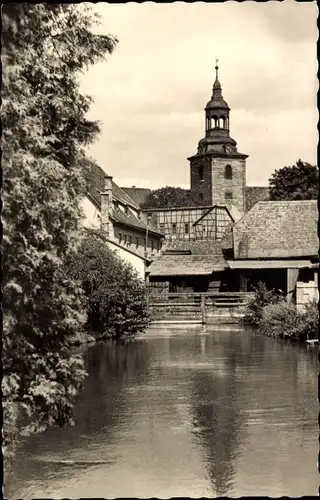 Ak Bad Berka in Thüringen, Ilmpartie, Kirchturm