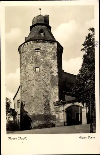 Ak Plauen im Vogtland, Roter Turm