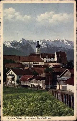 Ak Murnau am Staffelsee, Teilansicht, Blick gegen Estergebirge