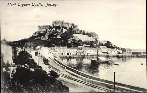 Ak Gorey Saint Martin Jersey Kanalinseln, Schloss Mont Orgueil