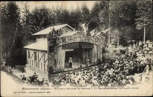 Ak Gérardmer Lothringen Vosges, Nouveau Theatre du Peuple, Une Representation 1905