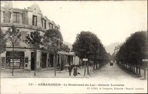 Ak Gérardmer Lothringen Vosges, Le Boulevard du Lac, Galerie Lorraine