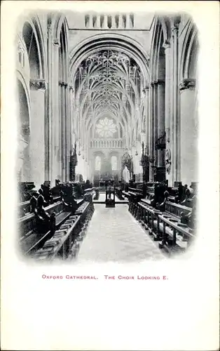Ak Oxford Oxfordshire England, Cathedral, The Choir Looking E.