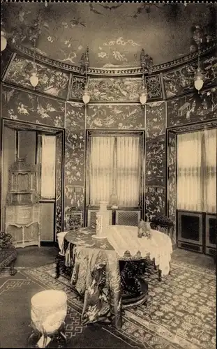 Ak Laeken Bruxelles Brüssel, Le Pavillon Chinois, Salon octogonal rouge