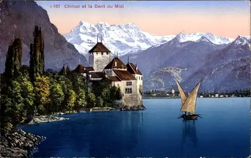 Ak Chillon Montreux Kanton Waadt
