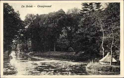 Ak Oranjewoud Friesland Niederlande, De Brink, Gewässerpartie