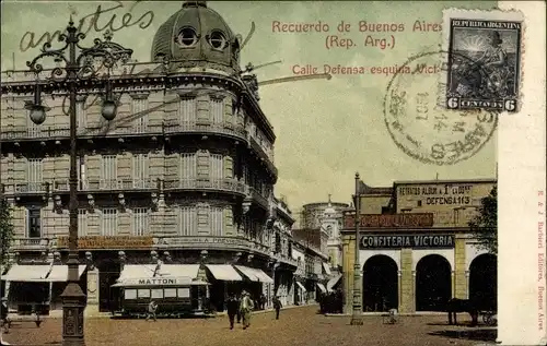 Ak Buenos Aires Argentinien, Calle Defensa esquina Victoria