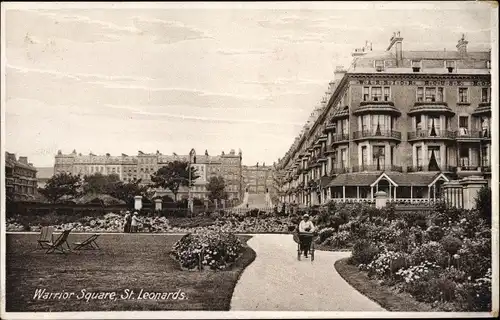 Ak St Leonards on Sea Hastings South East England, Warrior Square