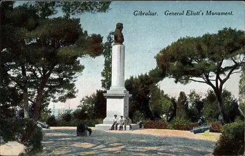 Ak Gibraltar, Denkmal von General Eliott