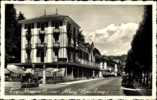 Ak Baveno Lago Maggiore Piemont, Albergo Beau Rivage