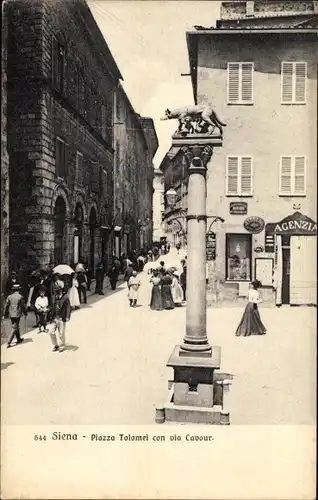 Ak Siena Toscana, Piazza Tolomei kann über Cavour erreicht werden