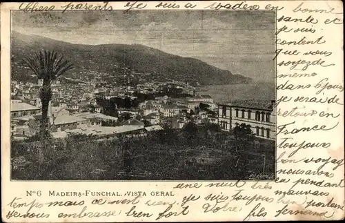 Ak Funchal Insel Madeira Portugal, Gesamtansicht