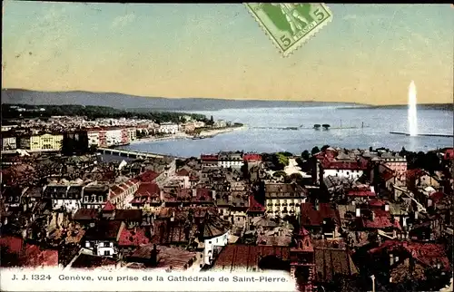 Ak Genf Genf Schweiz, Blick von der Kathedrale Saint Pierre