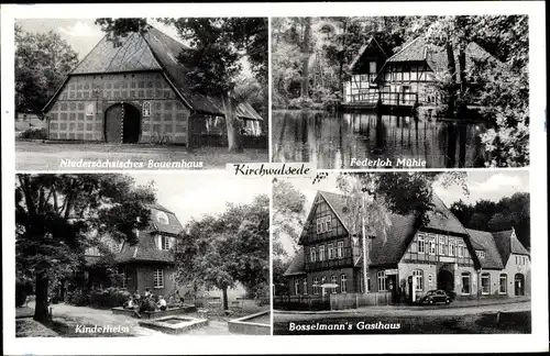 Ak Kirchwalsede in Niedersachsen, Niedersächsisches Bauernhaus, Kinderheim, Bosselmanns Gasthaus