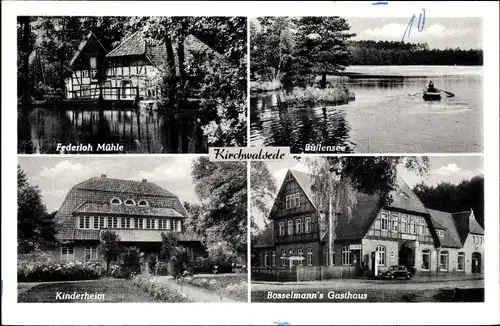 Ak Kirchwalsede in Niedersachsen, Federloh Mühle, Kinderheim, Bosselmanns Gasthaus, Bullensee