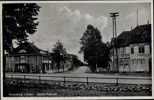 Ak Rotenburg in Hannover Rotenburg an der Wümme, Bahnhofstraße