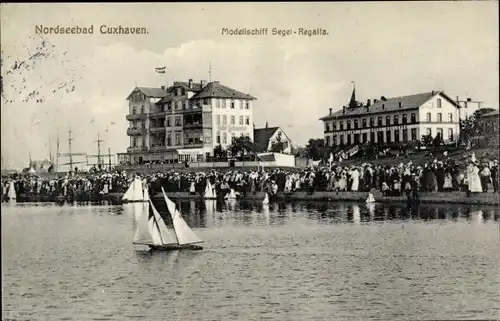 Ak Nordseebad Cuxhaven, Modellschiff Segel-Regatta