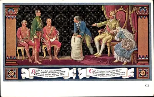 Künstler Gedicht Ak Sandor, Bela, Janos Vitez von Petöfi, König, weinende Prinzessin