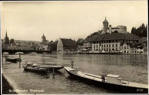 Ak Schaffhausen am Rhein Schweiz, Rheinquai