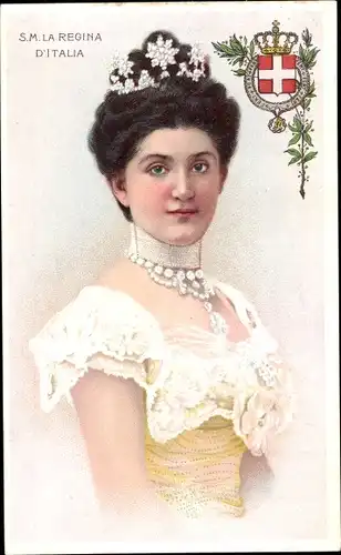 Litho Elena von Montenegro, Königin von Italien, Portrait