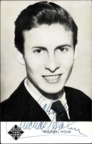 Ak Sänger Michael Holm, Portrait, Autogramm, Telefunken Schallplatten
