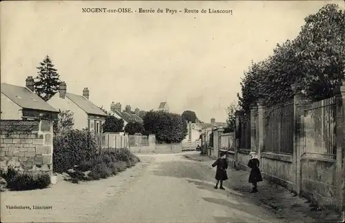 Ak Nogent-sur-Oise, Eingang zum Land, Route de Liancourt