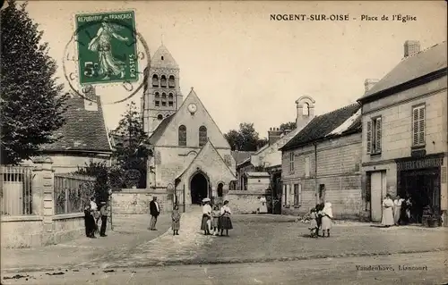Ak Nogent-sur-Oise, Kirchplatz