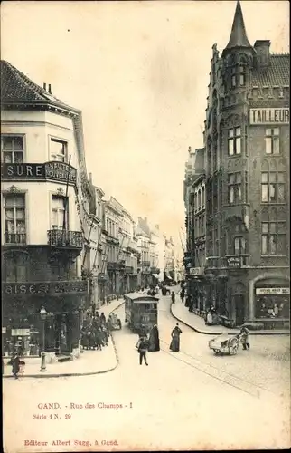 Ak Großraum Gent Ostflandern, Rue des Champs