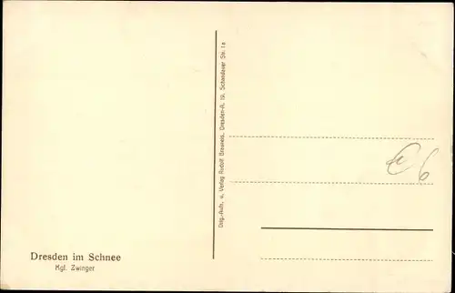 Ak Dresden Zentrum Altstadt, Winteransicht, Zwinger