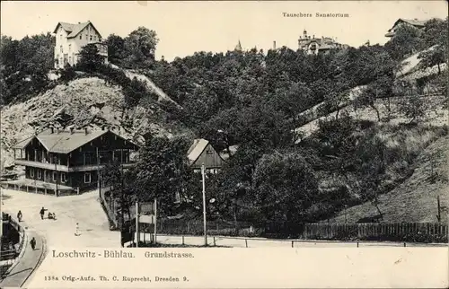 Ak Dresden Lochwitz Bühlau, Tauschers Sanatorium, Grundstraße
